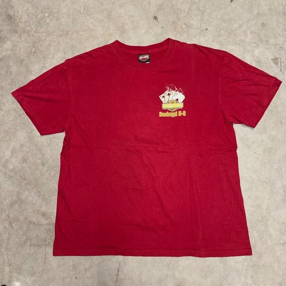 Vintage 2012 Poker Harley Davidson PLO Red South Dakota Shirt Size XL